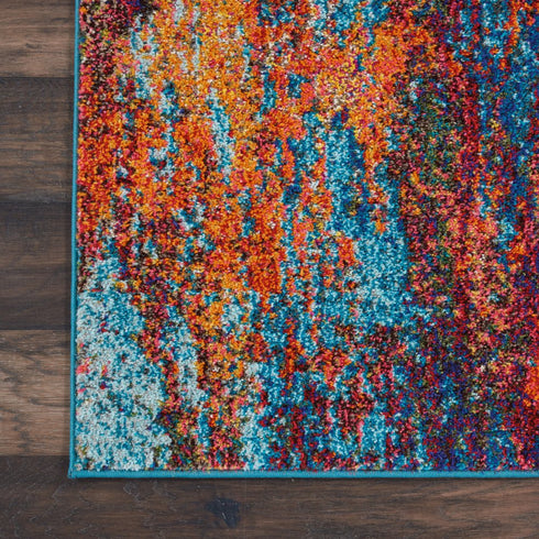 2' X 4' Atlantic Abstract Power Loom Non Skid Area Rug